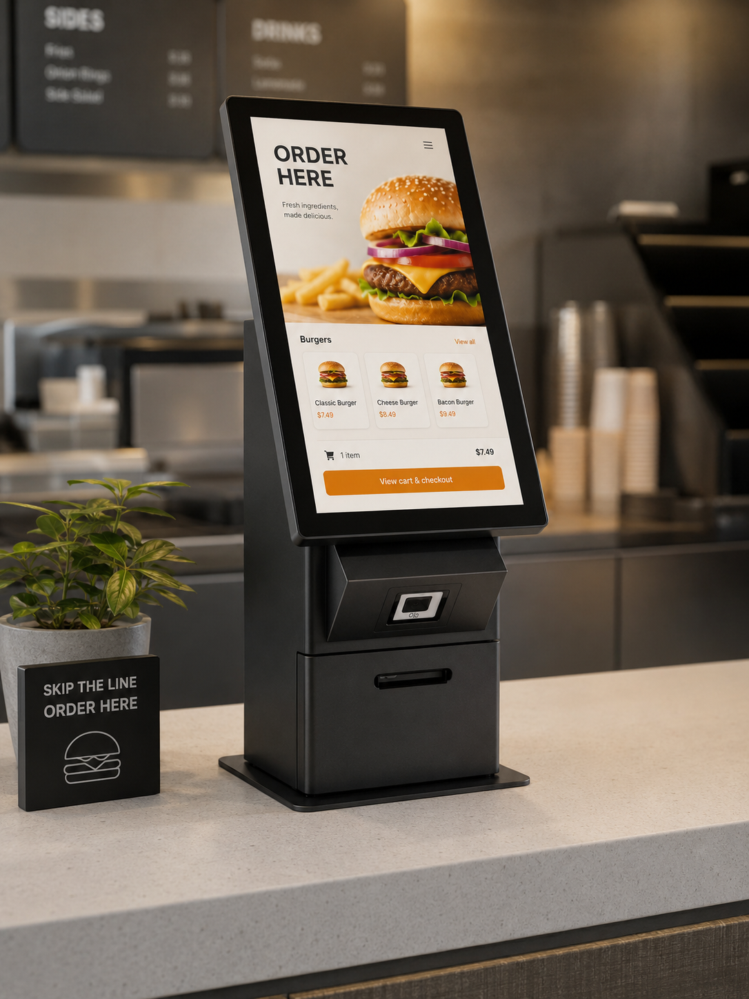 21.5 inch desktop self-service kiosk
