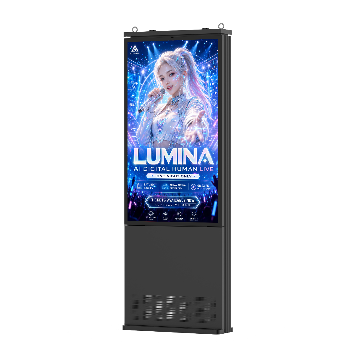 IP66 floor-standing outdoor display front view 1