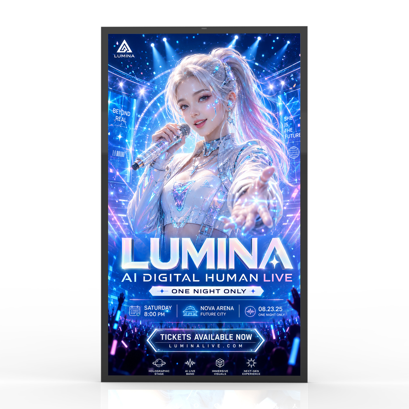 IP66 wall-mounted outdoor display front view 1
