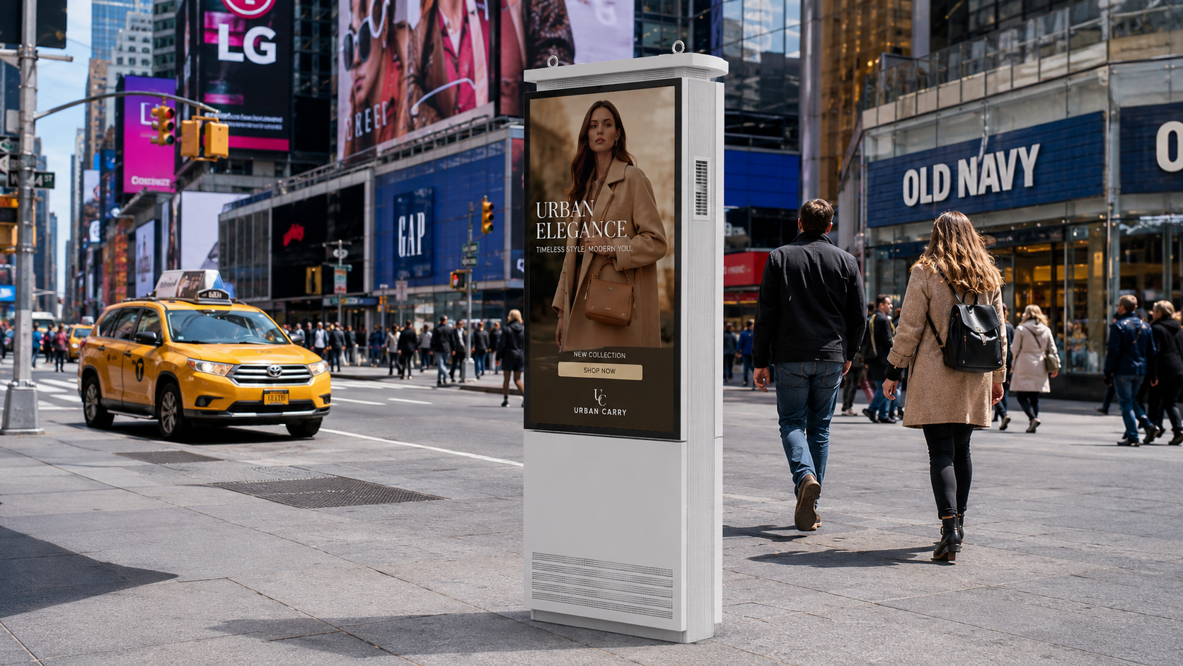 Outdoor digital signage display for high-temperature street environment