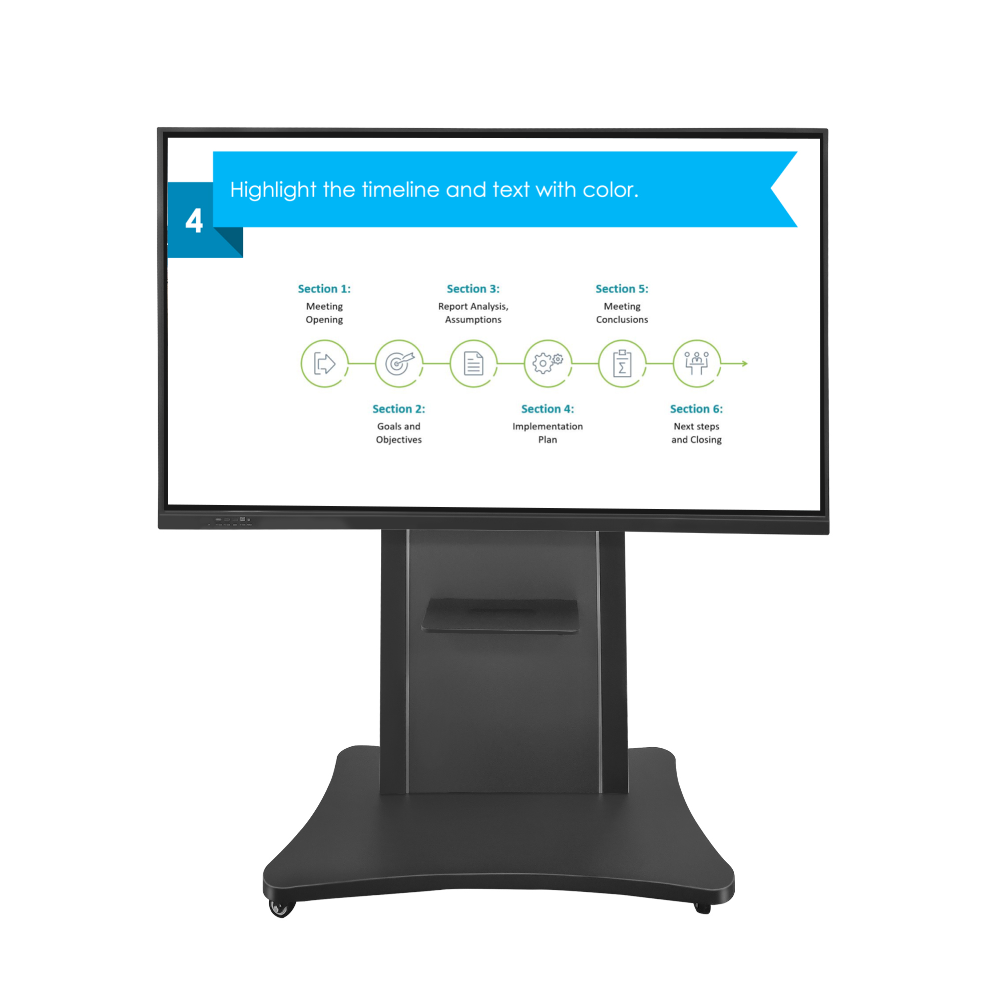 Interactive digital whiteboard with mobile floor stand