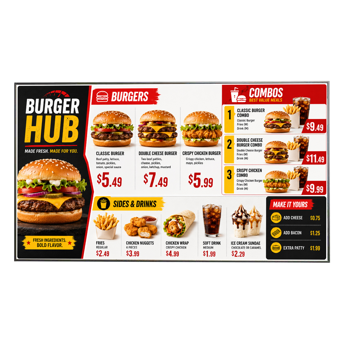 Slim-Bezel Indoor Digital Signage Display
