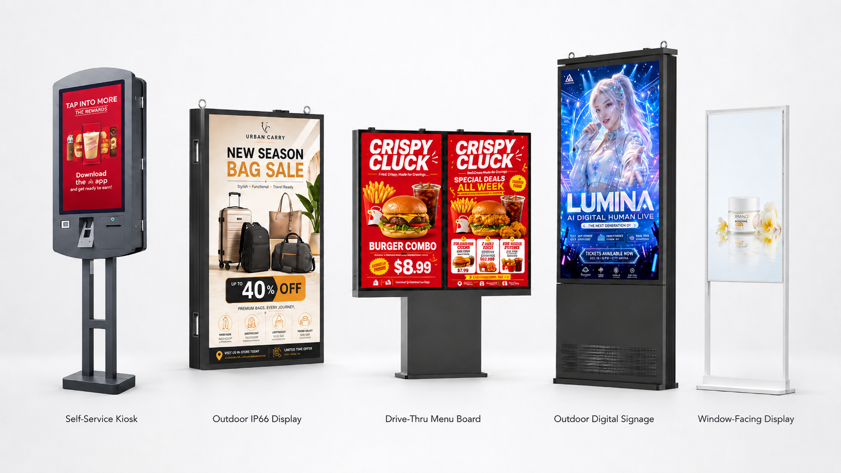 Commercial display products for digital signage projects
