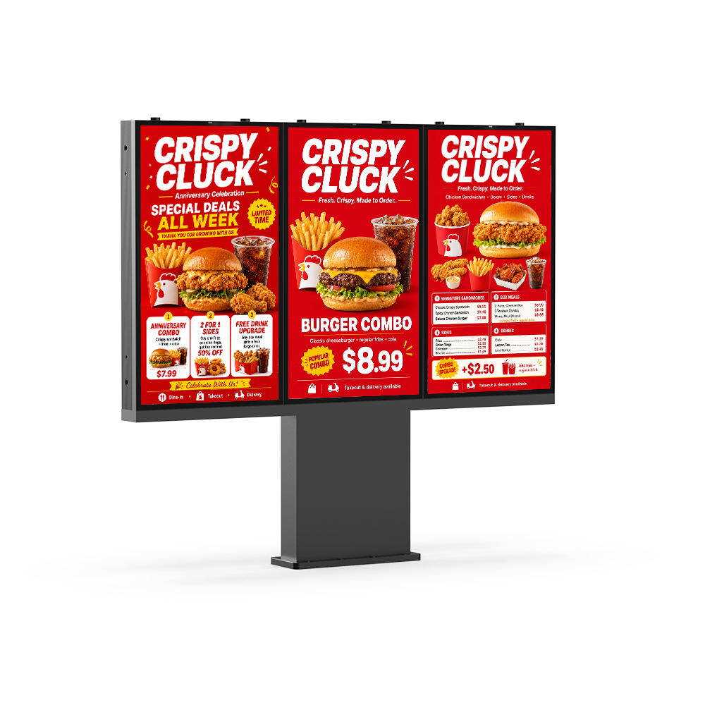 Triple Screen Drive-Thru Menu Board