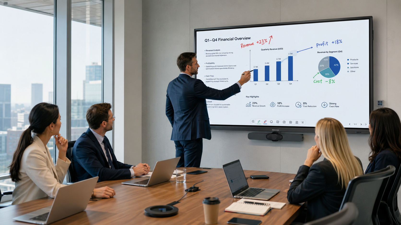 Interactive Digital Whiteboard in meeting room