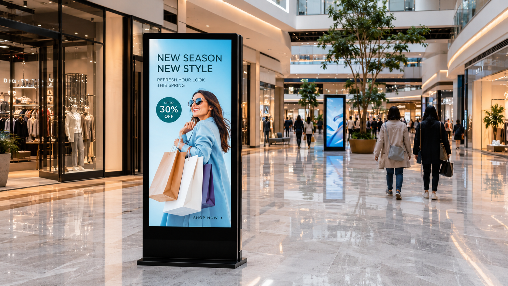 Shopping mall digital signage application