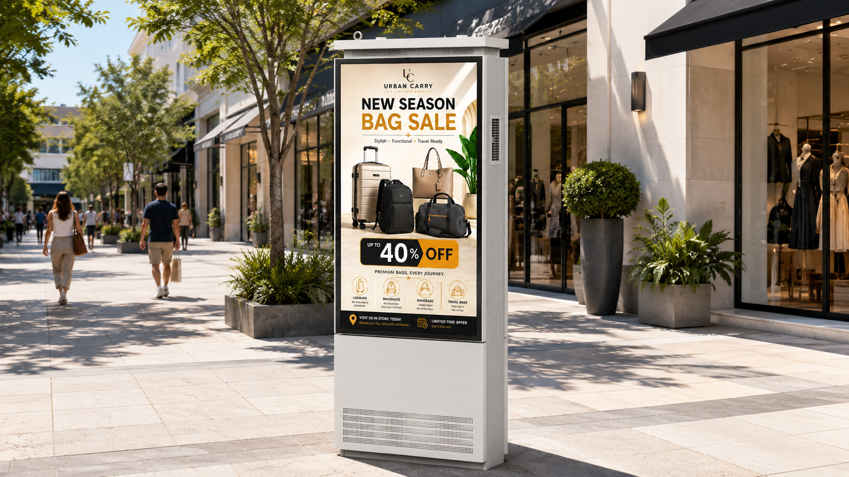 IP66 Floor-Standing Double-Side Outdoor Display
