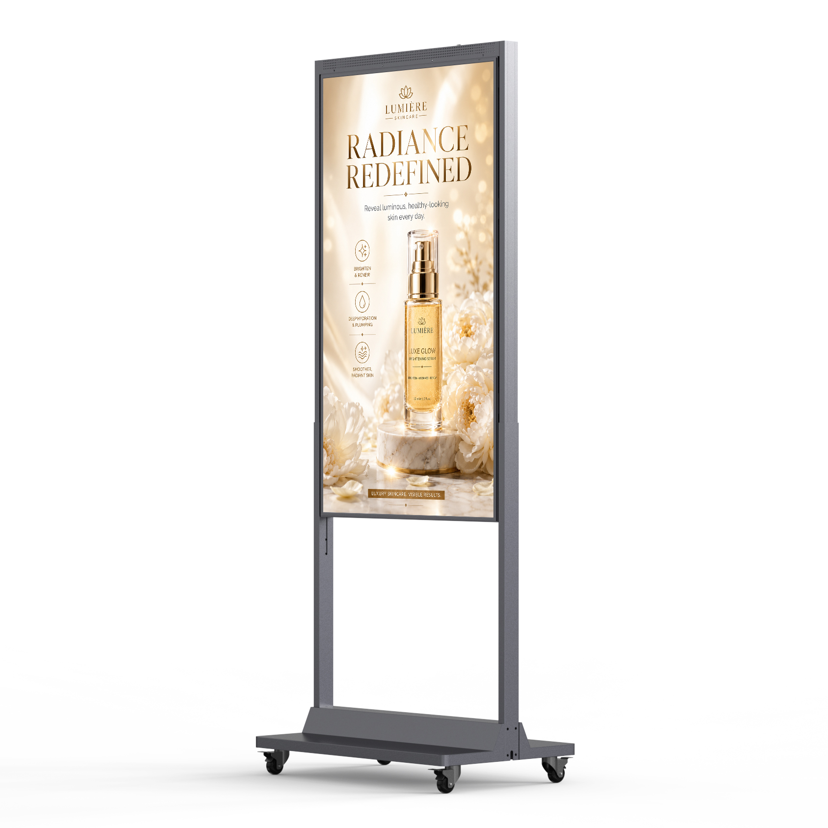 Double-side floor-standing high brightness window-facing display