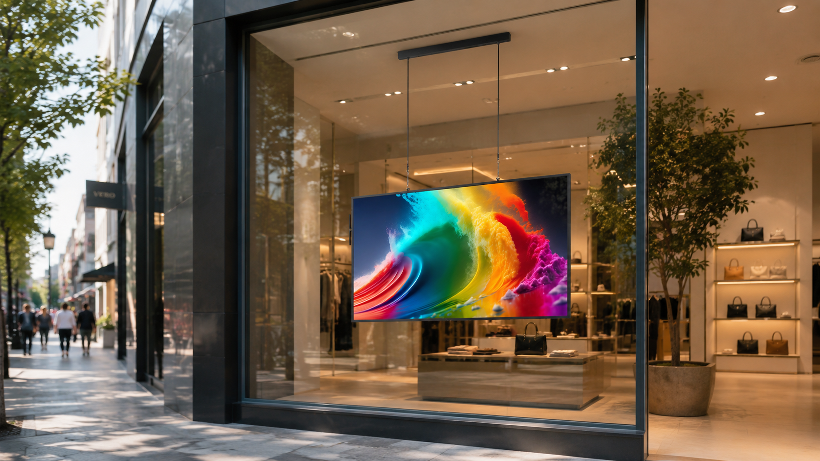 Retail storefront high-brightness display application