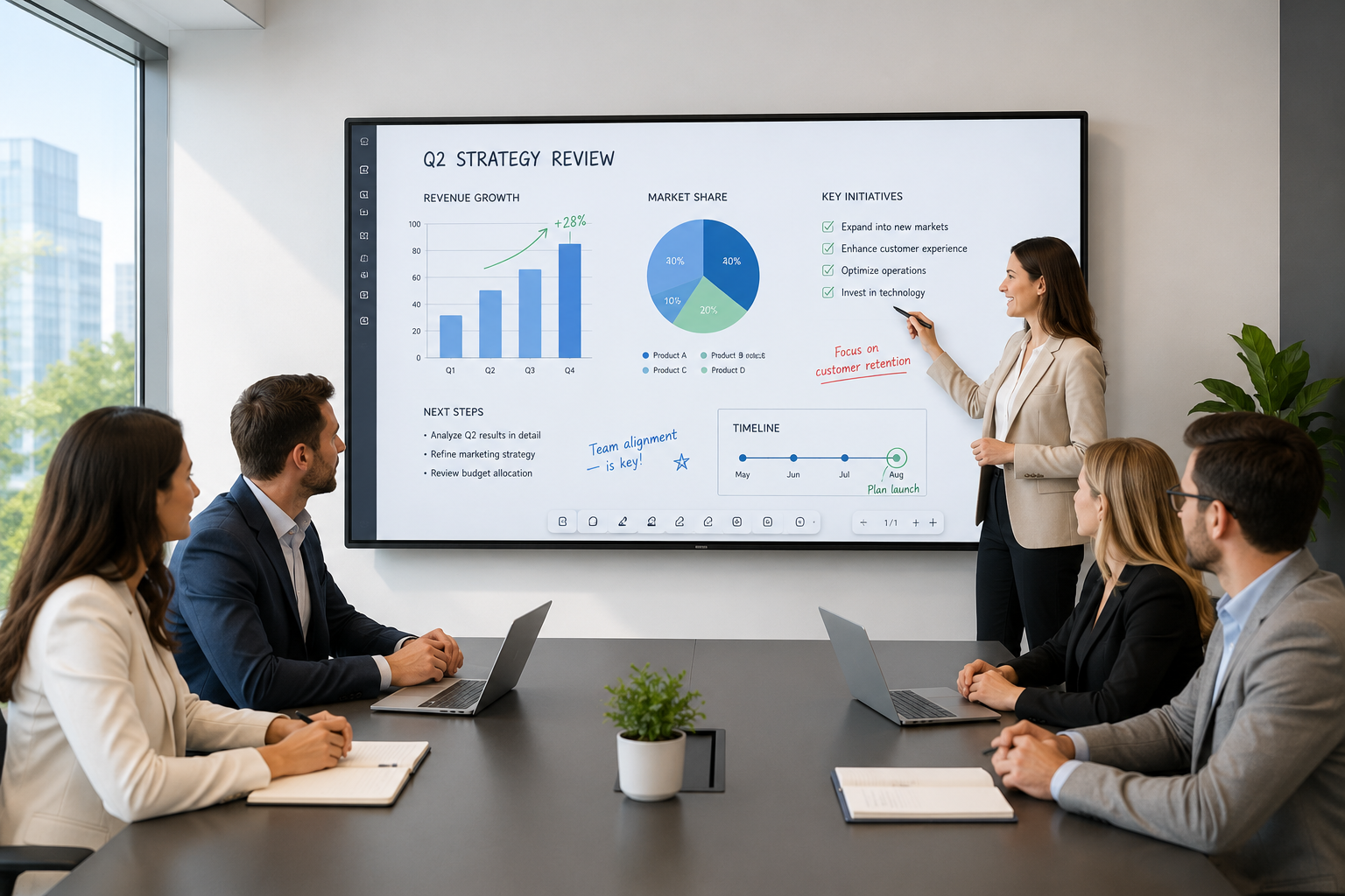 Interactive Digital Whiteboard for meeting rooms and classrooms